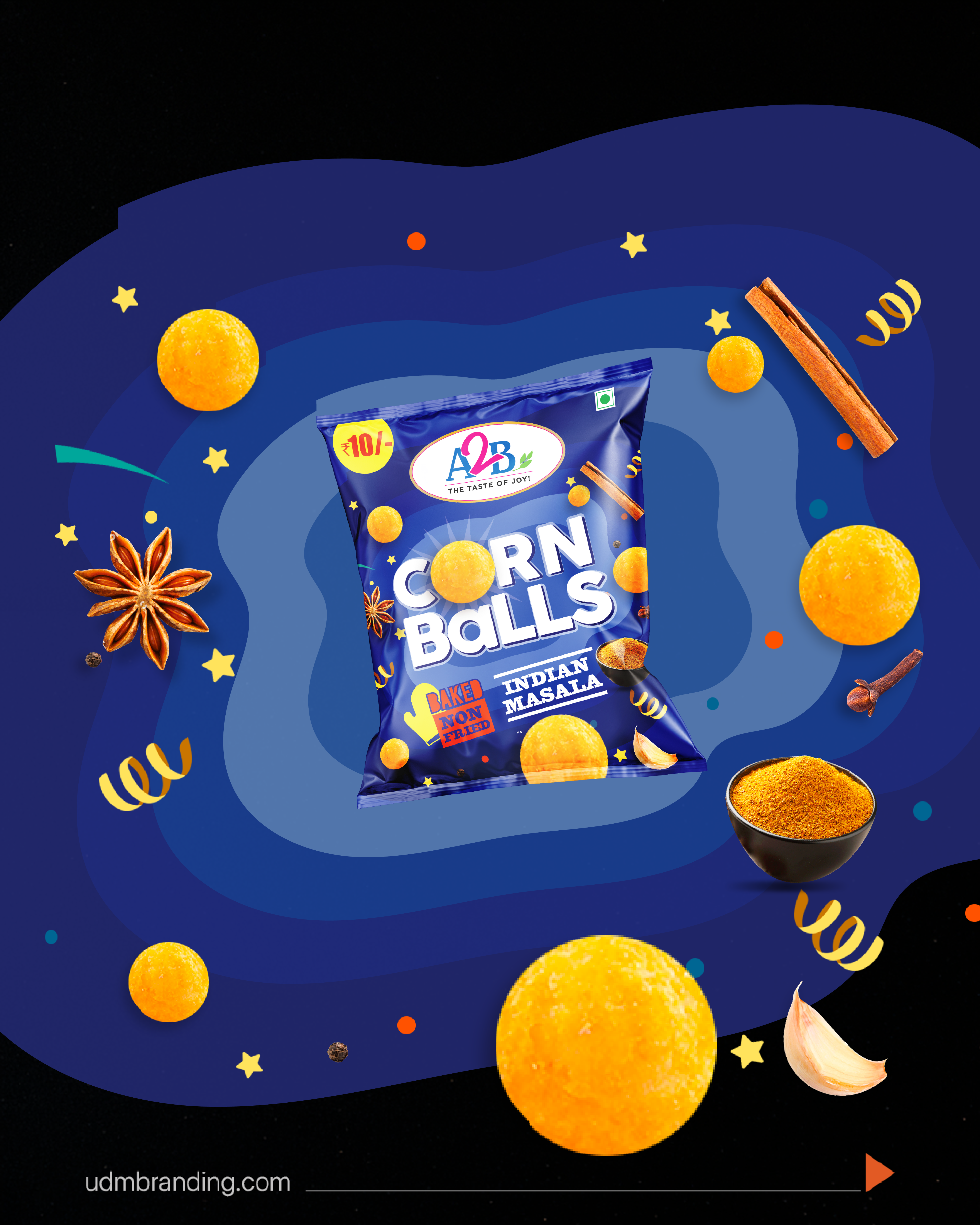 A2B Indian Masala Corn Balls pack