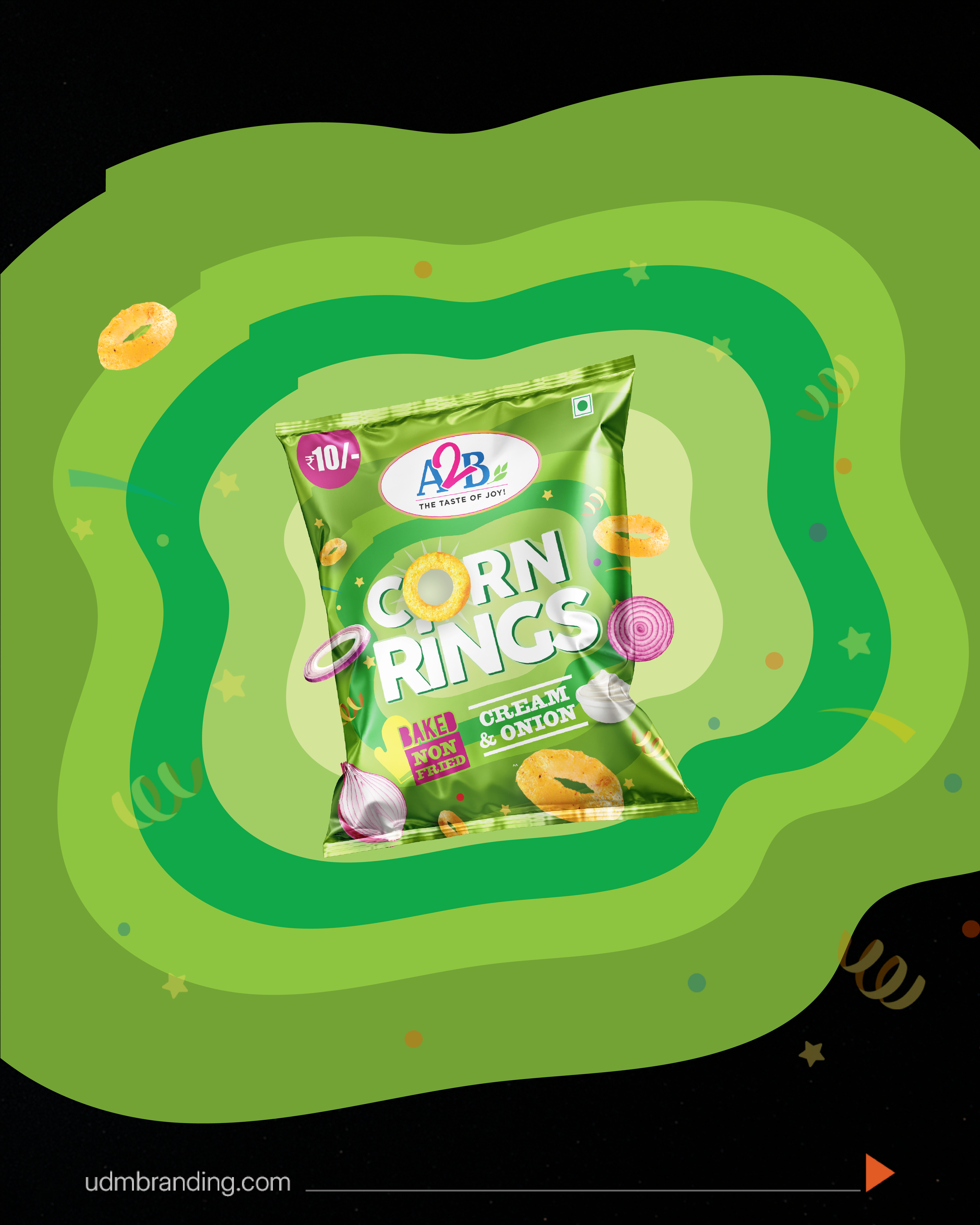 A2B Cream and Onion Corn Rings pack