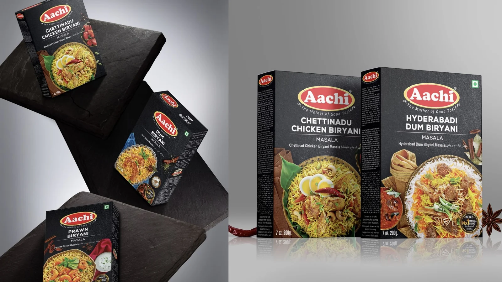 Aachi Biryani Masala pack designs