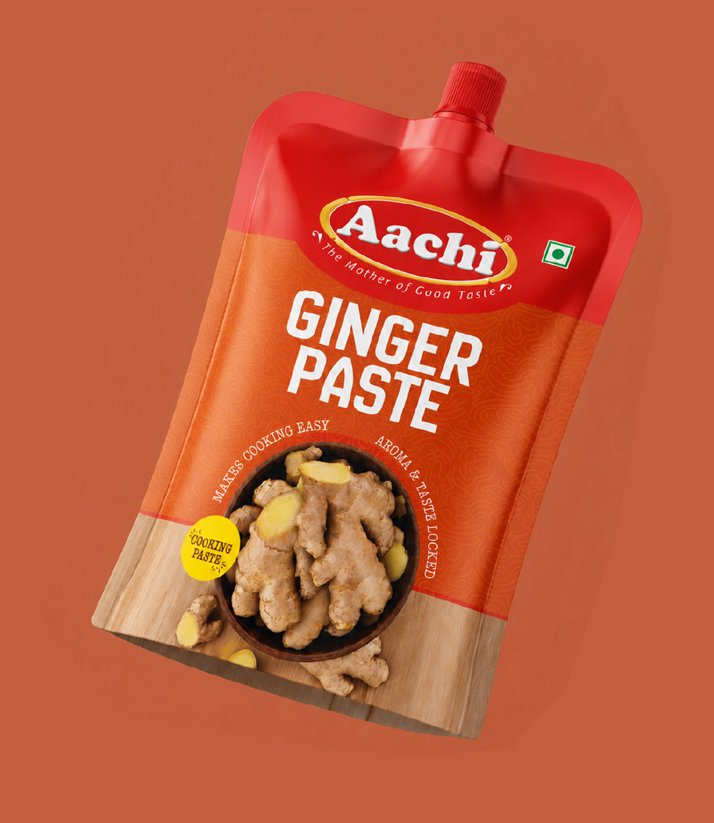 Aachi ginger paste pouch packaging